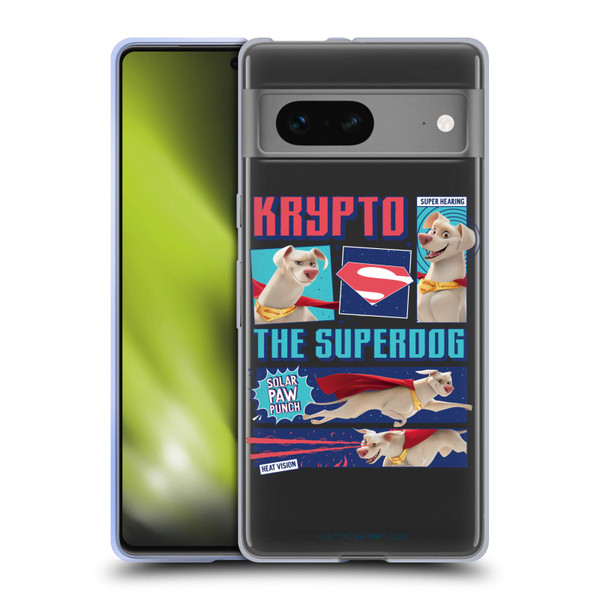 DC League Of Super Pets Graphics Krypto The Superdog Soft Gel Case for Google Pixel 7