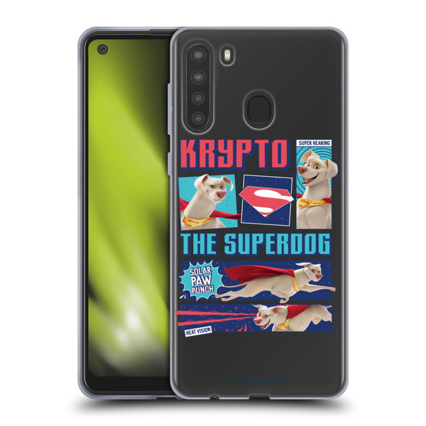 DC League Of Super Pets Graphics Krypto The Superdog Soft Gel Case for Samsung Galaxy A21 (2020)