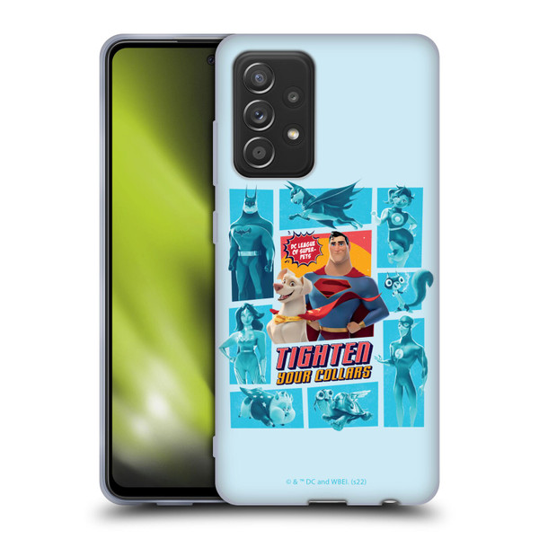 DC League Of Super Pets Graphics Tighten Your Collars Soft Gel Case for Samsung Galaxy A52 / A52s / 5G (2021)