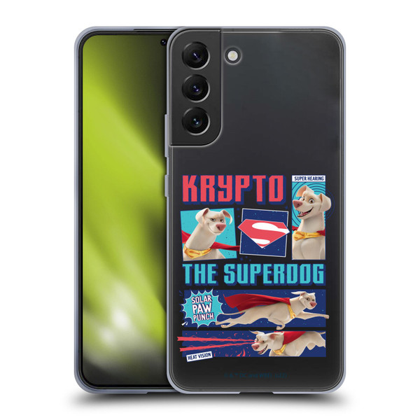 DC League Of Super Pets Graphics Krypto The Superdog Soft Gel Case for Samsung Galaxy S22+ 5G