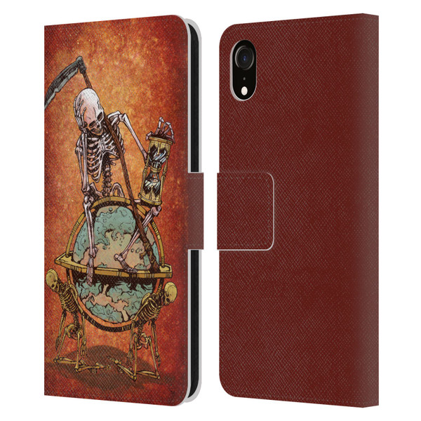 David Lozeau Colourful Art Memento Mori Leather Book Wallet Case Cover For Apple iPhone XR