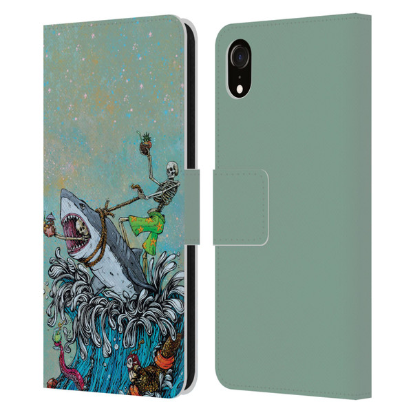 David Lozeau Colourful Art Surfing Leather Book Wallet Case Cover For Apple iPhone XR