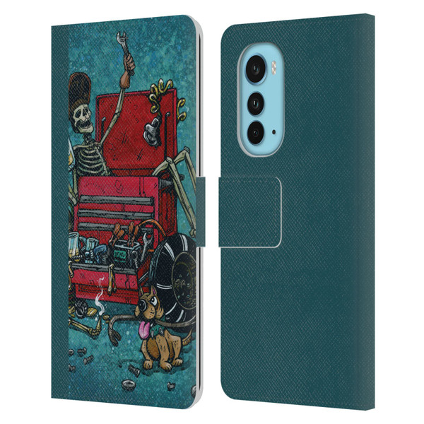 David Lozeau Colourful Art Garage Leather Book Wallet Case Cover For Motorola Edge (2022)