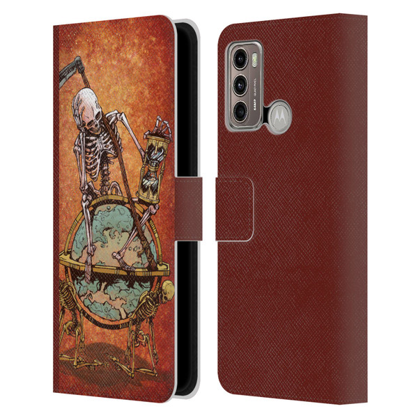 David Lozeau Colourful Art Memento Mori Leather Book Wallet Case Cover For Motorola Moto G60 / Moto G40 Fusion