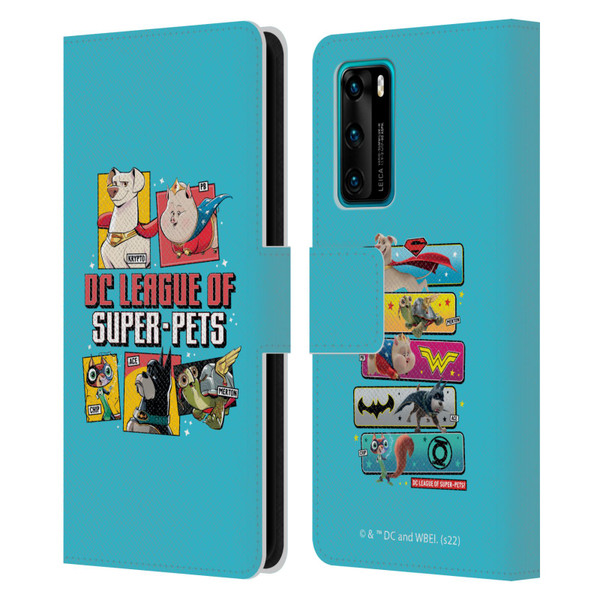 DC League Of Super Pets Graphics Characters 2 Leather Book Wallet Case Cover For Huawei P40 5G