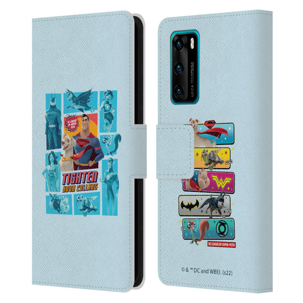 DC League Of Super Pets Graphics Tighten Your Collars Leather Book Wallet Case Cover For Huawei P40 5G