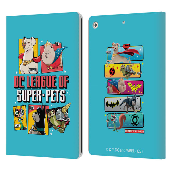 DC League Of Super Pets Graphics Characters 2 Leather Book Wallet Case Cover For Apple iPad 10.2 2019/2020/2021