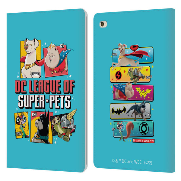 DC League Of Super Pets Graphics Characters 2 Leather Book Wallet Case Cover For Apple iPad mini 4