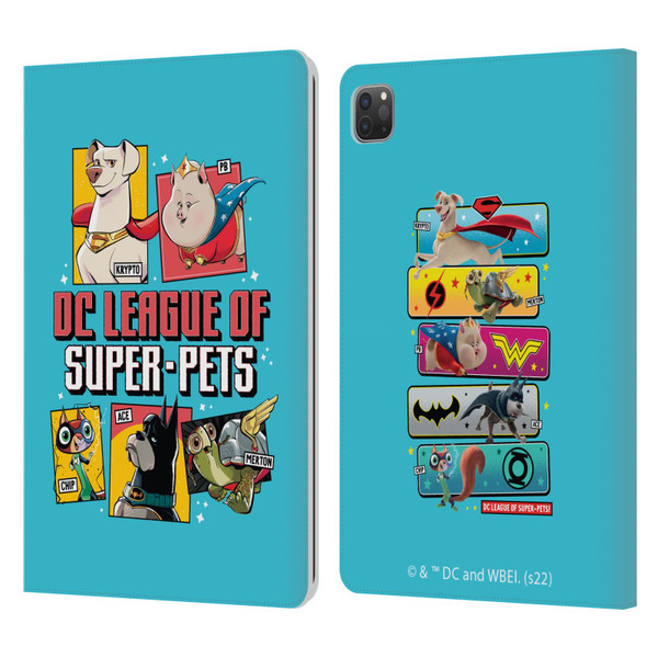 DC League Of Super Pets Graphics Characters 2 Leather Book Wallet Case Cover For Apple iPad Pro 11 2020 / 2021 / 2022
