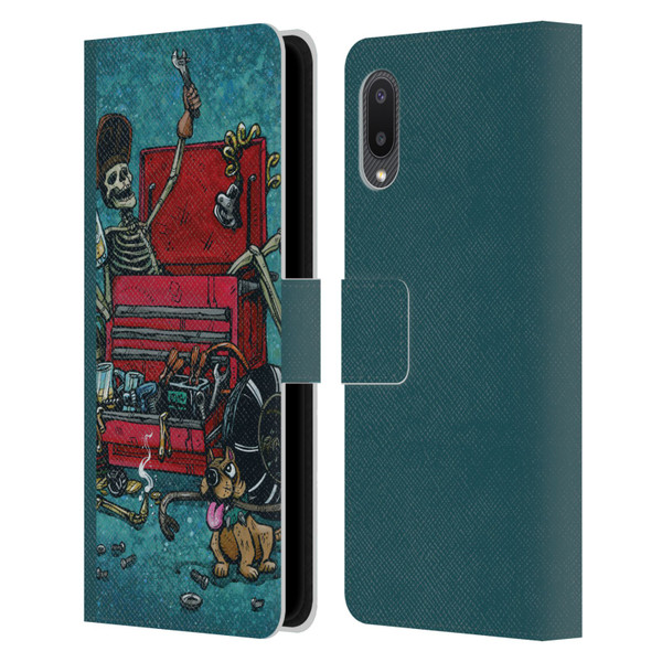 David Lozeau Colourful Art Garage Leather Book Wallet Case Cover For Samsung Galaxy A02/M02 (2021)