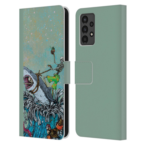 David Lozeau Colourful Art Surfing Leather Book Wallet Case Cover For Samsung Galaxy A13 (2022)