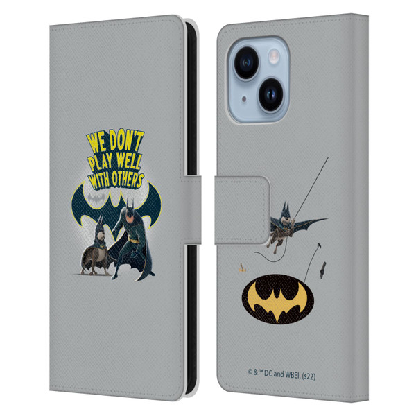DC League Of Super Pets Graphics We Don't Play Well With Others Leather Book Wallet Case Cover For Apple iPhone 14 Plus