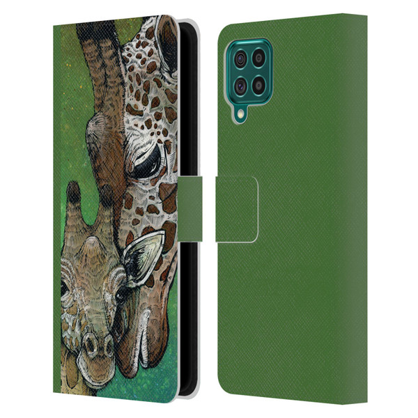 David Lozeau Colourful Art Giraffe Leather Book Wallet Case Cover For Samsung Galaxy F62 (2021)