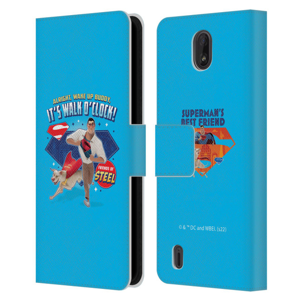 DC League Of Super Pets Graphics It's Walk O' Clock Leather Book Wallet Case Cover For Nokia C01 Plus/C1 2nd Edition