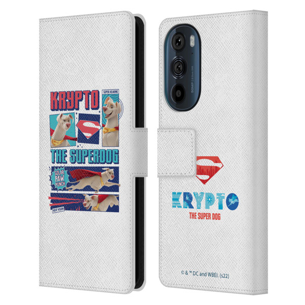 DC League Of Super Pets Graphics Krypto The Superdog Leather Book Wallet Case Cover For Motorola Edge 30