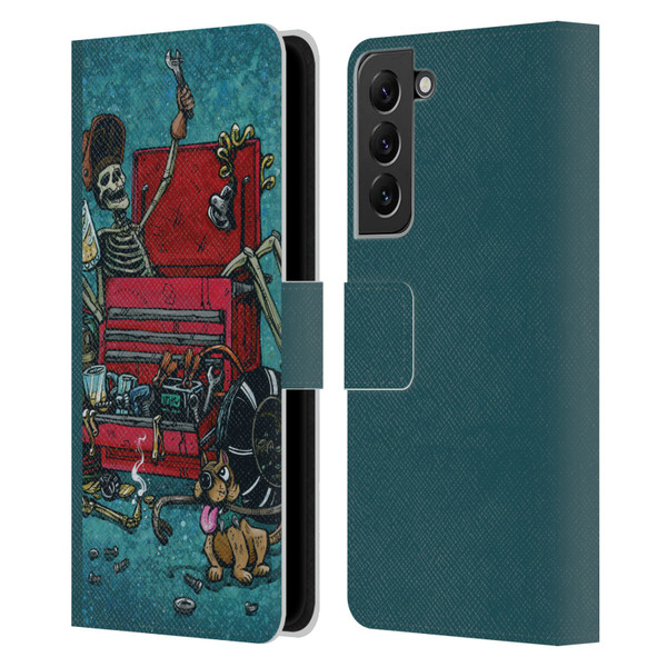 David Lozeau Colourful Art Garage Leather Book Wallet Case Cover For Samsung Galaxy S22+ 5G