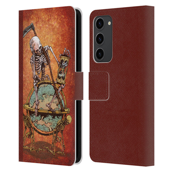 David Lozeau Colourful Art Memento Mori Leather Book Wallet Case Cover For Samsung Galaxy S23+ 5G