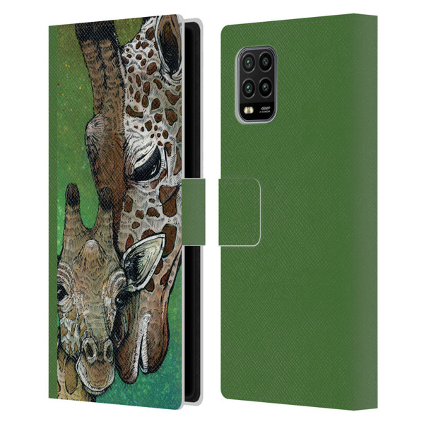 David Lozeau Colourful Art Giraffe Leather Book Wallet Case Cover For Xiaomi Mi 10 Lite 5G