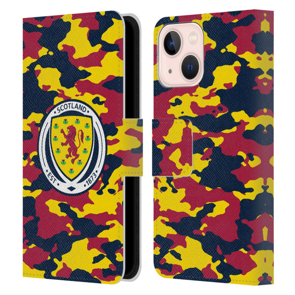 Scotland National Football Team Logo 2 Camouflage Leather Book Wallet Case Cover For Apple iPhone 13 Mini