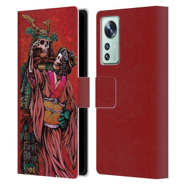 David Lozeau Colourful Art Samurai And Geisha Leather Book Wallet Case Cover For Xiaomi 12