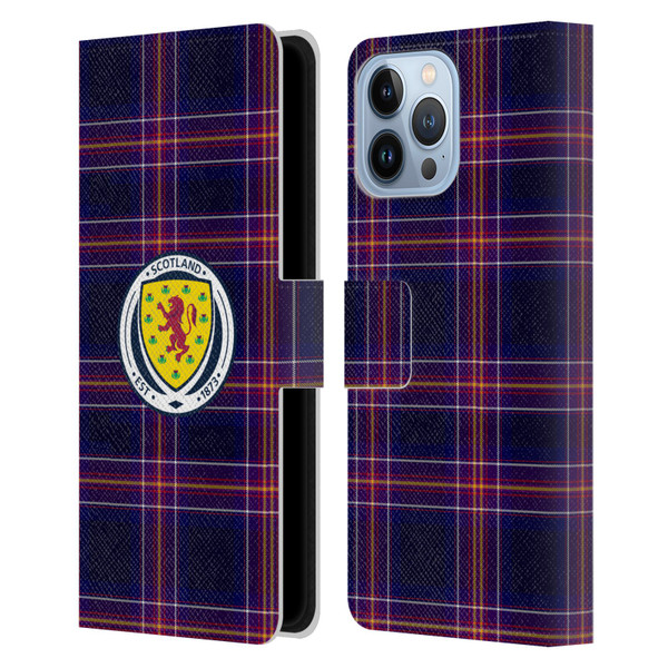 Scotland National Football Team Logo 2 Tartan Leather Book Wallet Case Cover For Apple iPhone 13 Pro Max