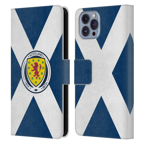 Scotland National Football Team Logo 2 Scotland Flag Leather Book Wallet Case Cover For Apple iPhone 14