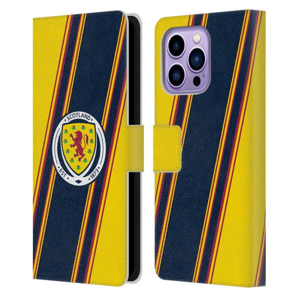Scotland National Football Team Logo 2 Stripes Leather Book Wallet Case Cover For Apple iPhone 14 Pro Max