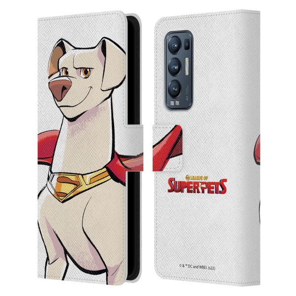 DC League Of Super Pets Graphics Krypto Leather Book Wallet Case Cover For OPPO Find X3 Neo / Reno5 Pro+ 5G