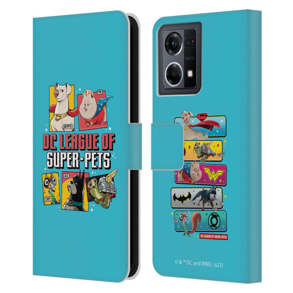 DC League Of Super Pets Graphics Characters 2 Leather Book Wallet Case Cover For OPPO Reno8 4G
