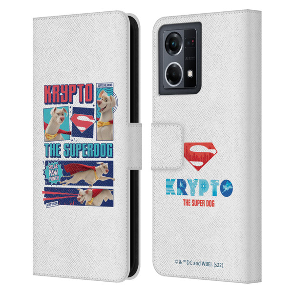 DC League Of Super Pets Graphics Krypto The Superdog Leather Book Wallet Case Cover For OPPO Reno8 4G