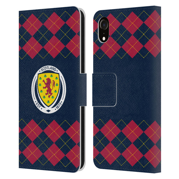 Scotland National Football Team Logo 2 Argyle Leather Book Wallet Case Cover For Apple iPhone XR