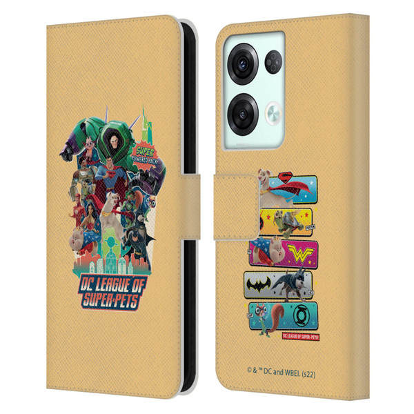 DC League Of Super Pets Graphics Super Powered Pack Leather Book Wallet Case Cover For OPPO Reno8 Pro