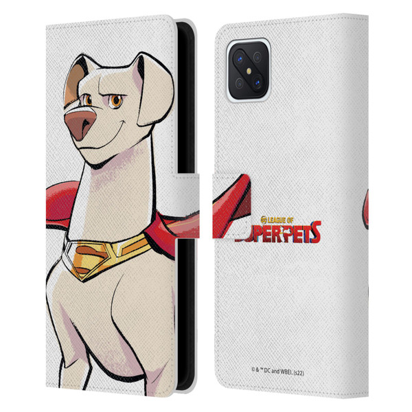 DC League Of Super Pets Graphics Krypto Leather Book Wallet Case Cover For OPPO Reno4 Z 5G