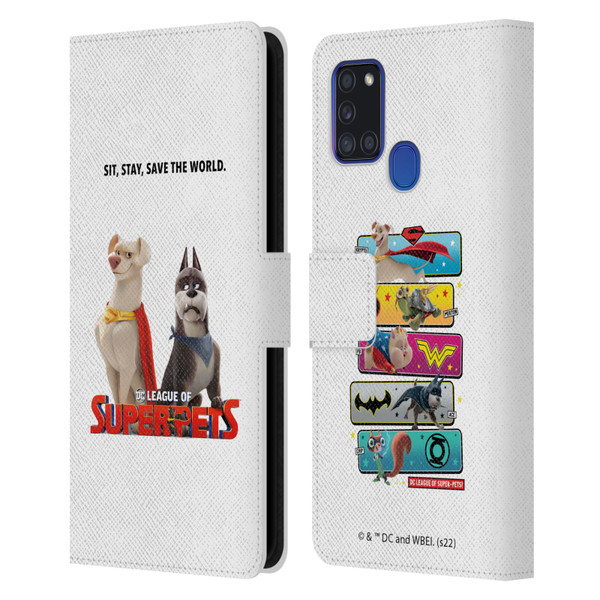 DC League Of Super Pets Graphics Characters 1 Leather Book Wallet Case Cover For Samsung Galaxy A21s (2020)