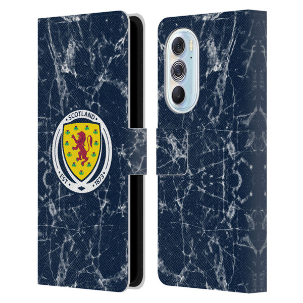 Scotland National Football Team Logo 2 Marble Leather Book Wallet Case Cover For Motorola Edge X30