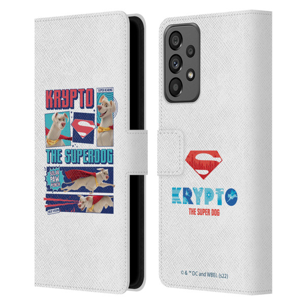 DC League Of Super Pets Graphics Krypto The Superdog Leather Book Wallet Case Cover For Samsung Galaxy A73 5G (2022)