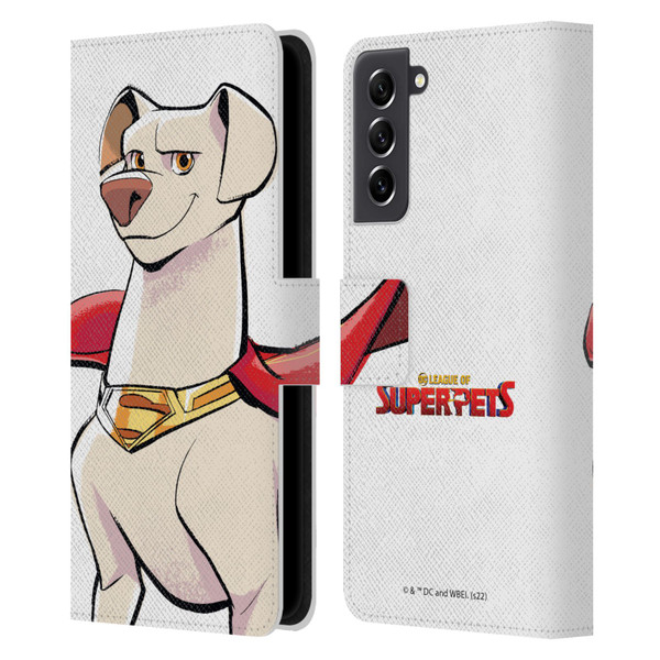 DC League Of Super Pets Graphics Krypto Leather Book Wallet Case Cover For Samsung Galaxy S21 FE 5G