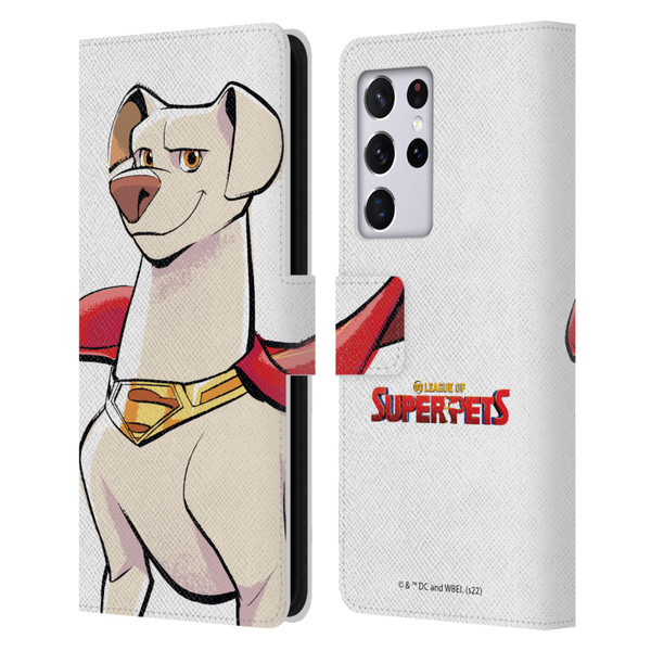 DC League Of Super Pets Graphics Krypto Leather Book Wallet Case Cover For Samsung Galaxy S21 Ultra 5G