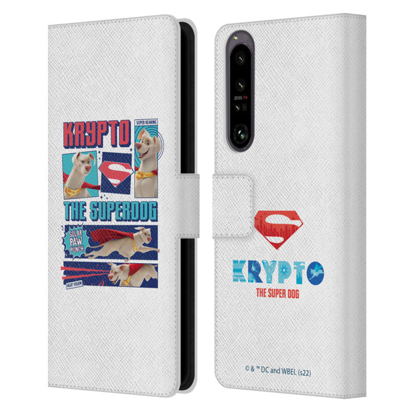 DC League Of Super Pets Graphics Krypto The Superdog Leather Book Wallet Case Cover For Sony Xperia 1 IV
