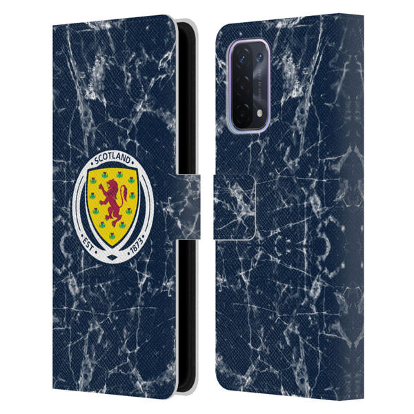 Scotland National Football Team Logo 2 Marble Leather Book Wallet Case Cover For OPPO A54 5G