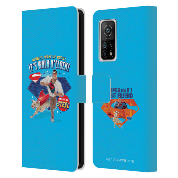 DC League Of Super Pets Graphics It's Walk O' Clock Leather Book Wallet Case Cover For Xiaomi Mi 10T 5G