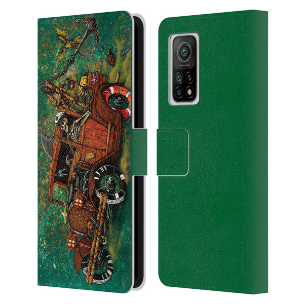 David Lozeau Skeleton Grunge Tiki Towing Leather Book Wallet Case Cover For Xiaomi Mi 10T 5G