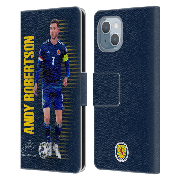 Scotland National Football Team Players Andy Robertson Leather Book Wallet Case Cover For Apple iPhone 14