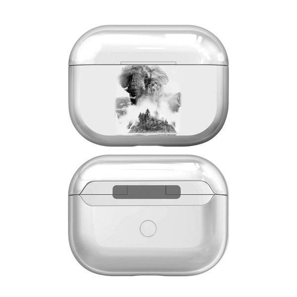 Dave Loblaw Art Mix Elephants In The Mist Clear Hard Crystal Cover Case for Apple AirPods Pro Charging Case