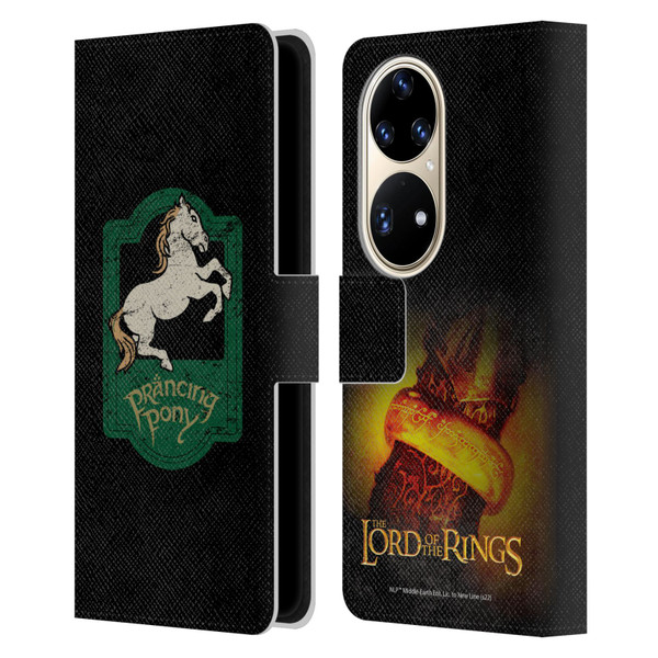 The Lord Of The Rings The Fellowship Of The Ring Graphics Prancing Pony Leather Book Wallet Case Cover For Huawei P50 Pro