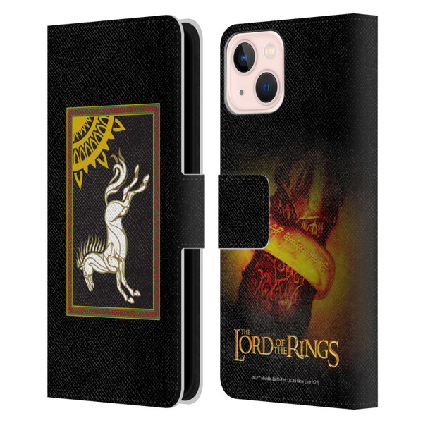 The Lord Of The Rings The Fellowship Of The Ring Graphics Flag Of Rohan Leather Book Wallet Case Cover For Apple iPhone 13