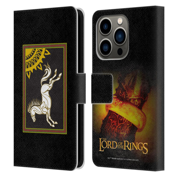 The Lord Of The Rings The Fellowship Of The Ring Graphics Flag Of Rohan Leather Book Wallet Case Cover For Apple iPhone 14 Pro
