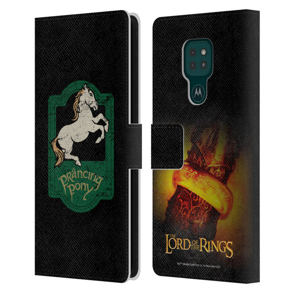 The Lord Of The Rings The Fellowship Of The Ring Graphics Prancing Pony Leather Book Wallet Case Cover For Motorola Moto G9 Play