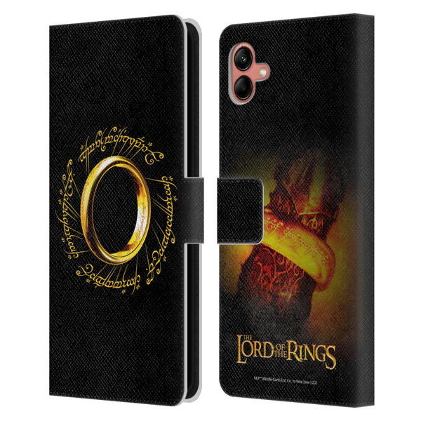 The Lord Of The Rings The Fellowship Of The Ring Graphics One Ring Leather Book Wallet Case Cover For Samsung Galaxy A04 (2022)