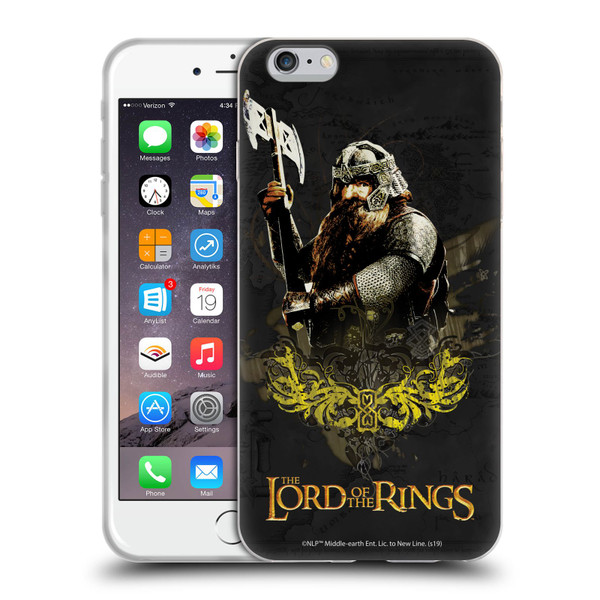 The Lord Of The Rings The Fellowship Of The Ring Character Art Gimli Soft Gel Case for Apple iPhone 6 Plus / iPhone 6s Plus